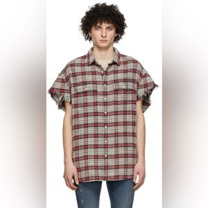 R13 Plaid Oversized cutoff Shirt. Size XL Brand new with out tags. $495